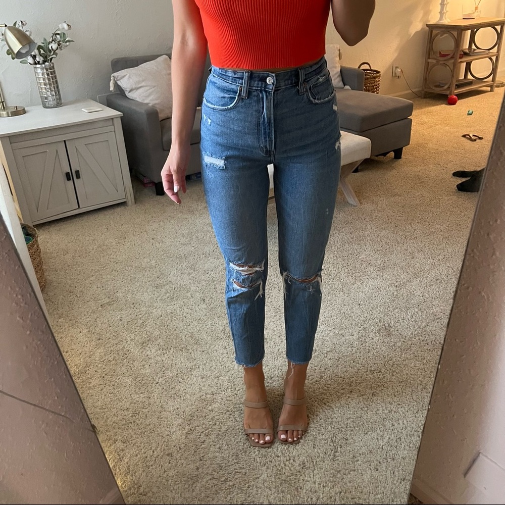 Abercrombie & Fitch The Ankle Straight Ultra High Rise Curve Love Jeans 27/4R